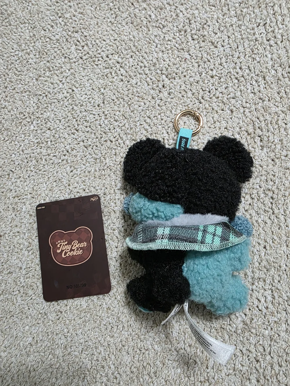 Mint Chocolate Plush Keychain - Maymei Tiny Cookie Bear